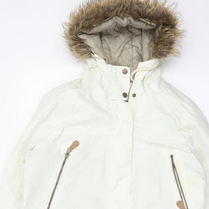 Trespass Women White UK 14 Waterproof Faux Fur Hooded Parka Coat
