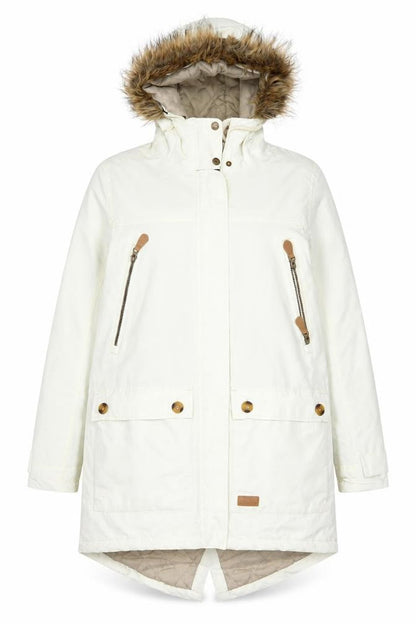 Trespass Women White UK 14 Waterproof Faux Fur Hooded Parka Coat