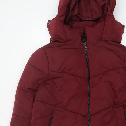 Roman Women’s Red Size 10 Hooded Quilted Puffer Coat