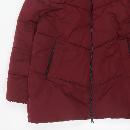 Roman Women’s Red Size 10 Hooded Quilted Puffer Coat