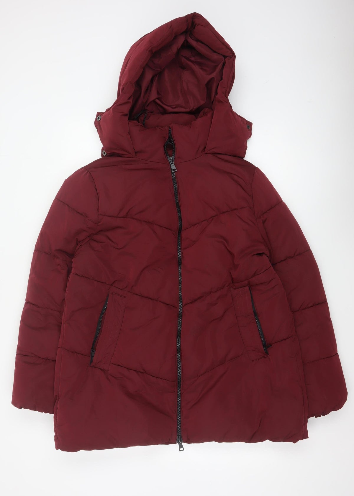 Roman Women’s Red Size 10 Hooded Quilted Puffer Coat