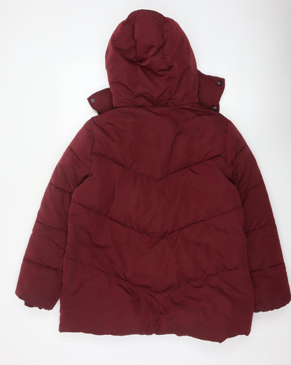 Roman Women’s Red Size 10 Hooded Quilted Puffer Coat