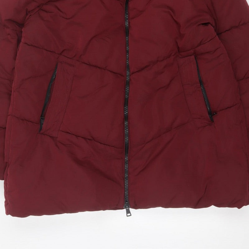 Roman Women’s Red Size 10 Hooded Quilted Puffer Coat