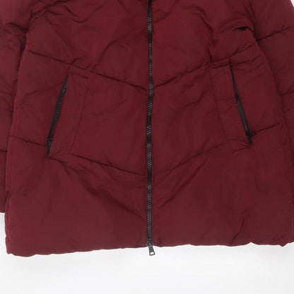 Roman Women’s Red Size 10 Hooded Quilted Puffer Coat