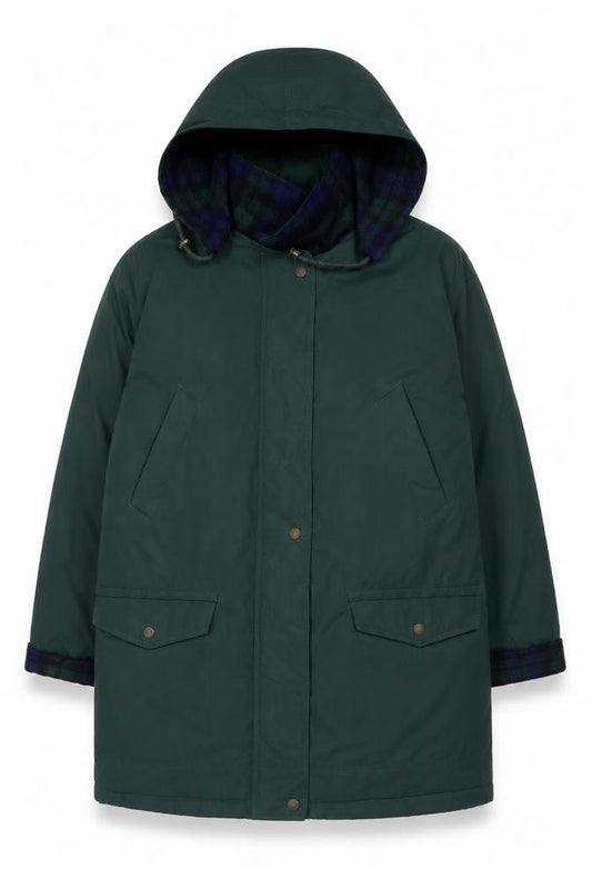C&A Women Green UK 14 Hooded Parka Long Padded Coat