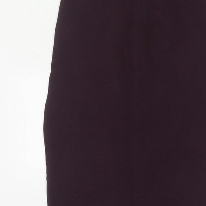Reiss Women Purple UK 10 Bodycon Knit Knee Length V-Neck Dress