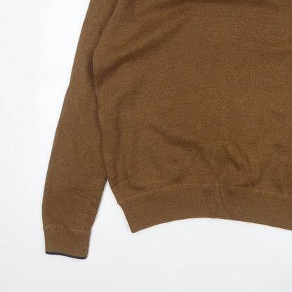 Joules Men’s Brown M Crew Neck Logo Knit Pullover Jumper