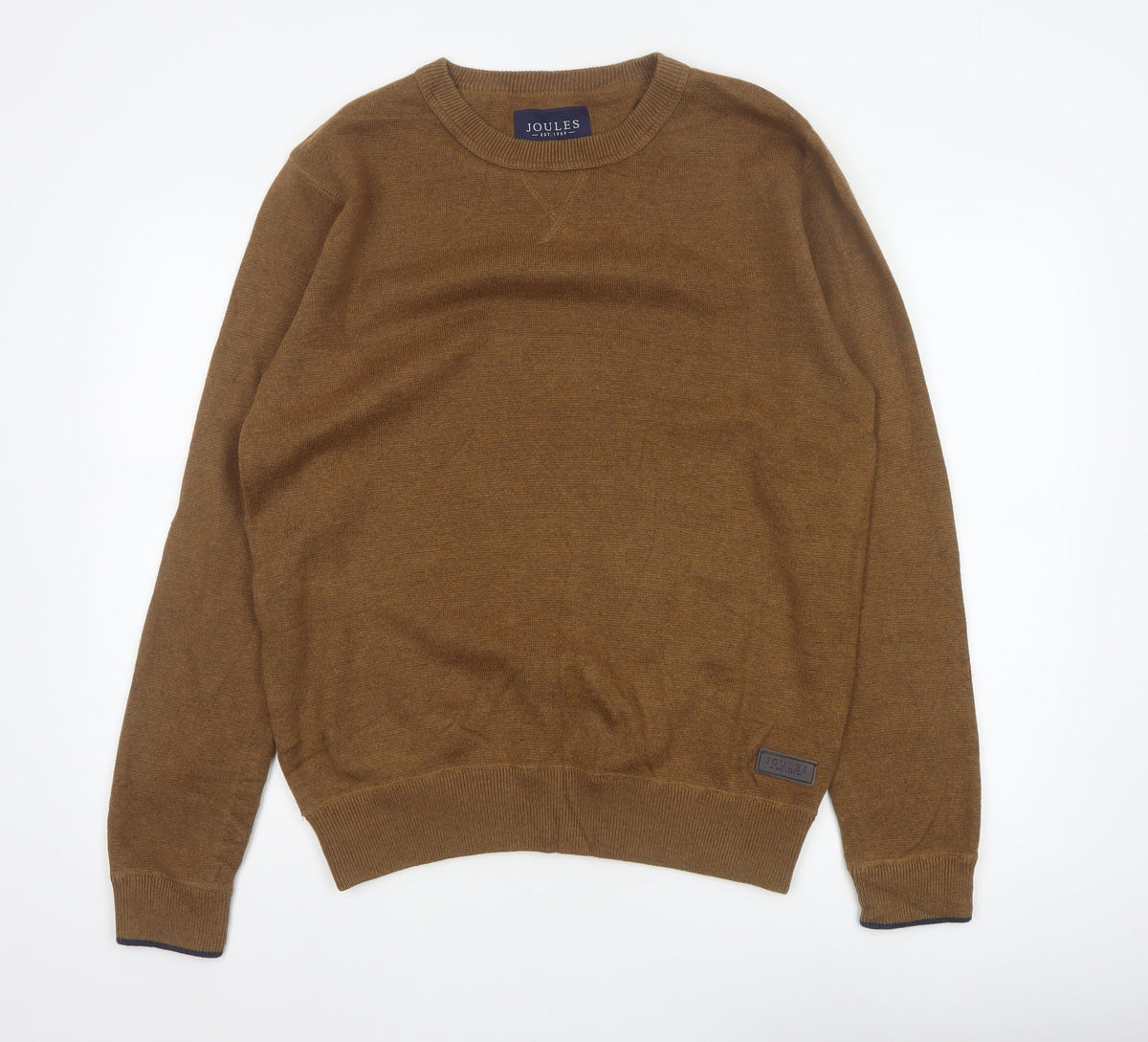 Joules Men’s Brown M Crew Neck Logo Knit Pullover Jumper