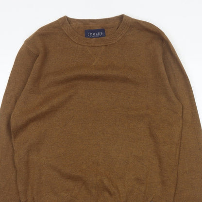 Joules Men’s Brown M Crew Neck Logo Knit Pullover Jumper