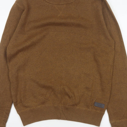 Joules Men’s Brown M Crew Neck Logo Knit Pullover Jumper