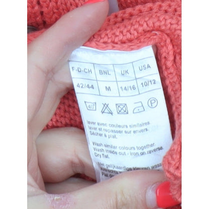 Damart Women Pink Size 14 Cable Knit V-Neck Button Cardigan