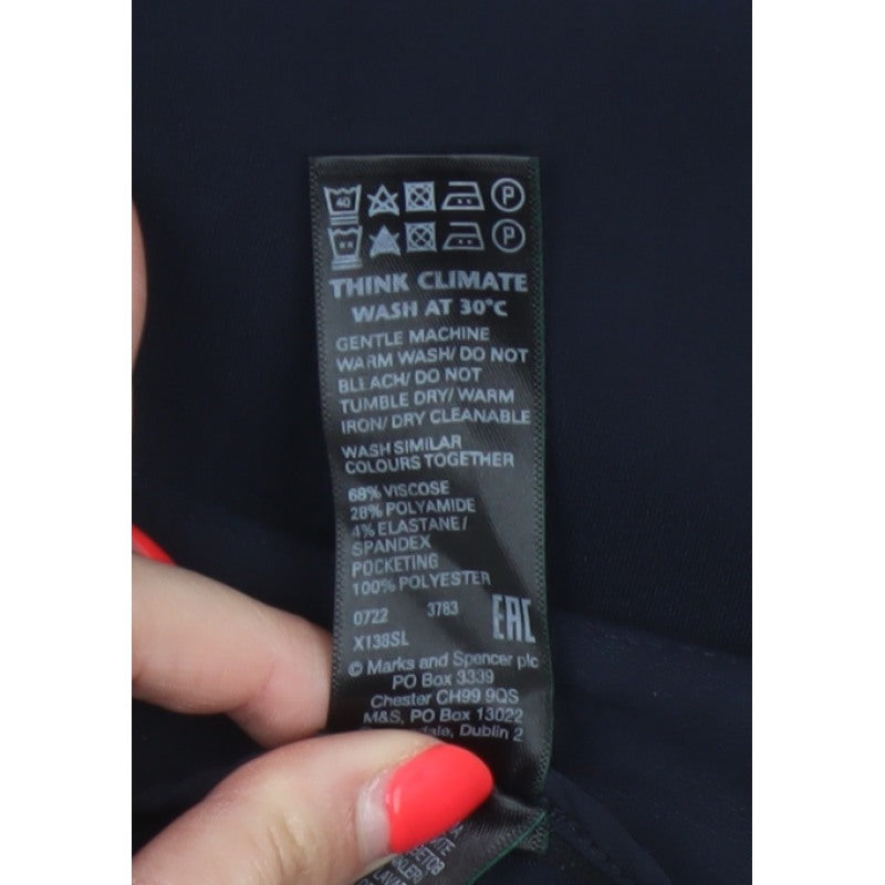 Marks and Spencer Women’s Navy Size 16 Tapered Tailored Trousers