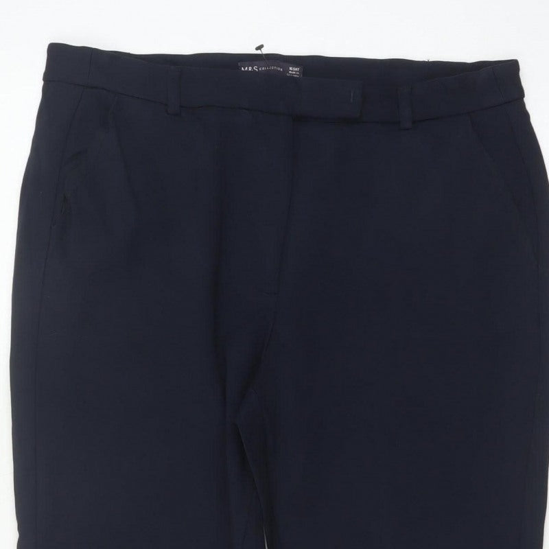 Marks and Spencer Women’s Navy Size 16 Tapered Tailored Trousers