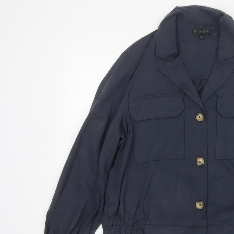 Phase Eight Women's Navy UK 16 Button Utility Cardigan Jacket Collared