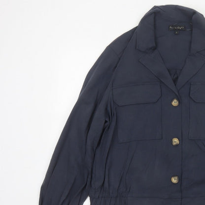 Phase Eight Women's Navy UK 16 Button Utility Cardigan Jacket Collared