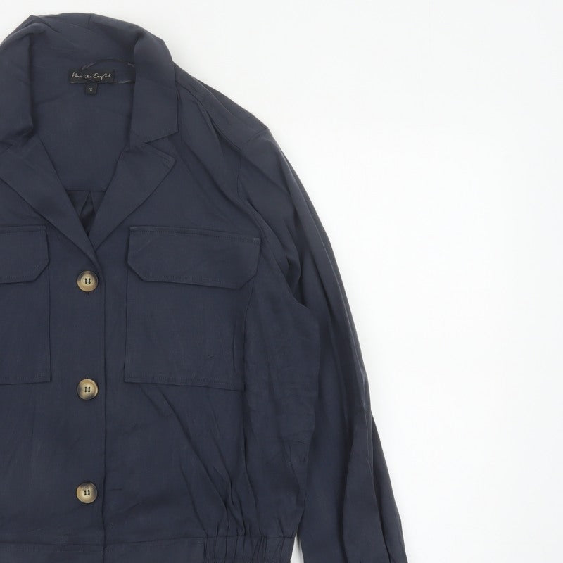 Phase Eight Women's Navy UK 16 Button Utility Cardigan Jacket Collared