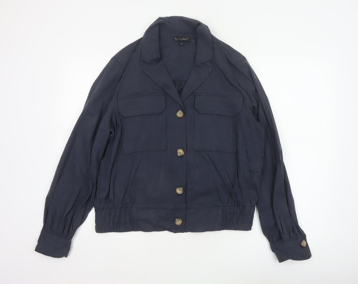 Phase Eight Women's Navy UK 16 Button Utility Cardigan Jacket Collared