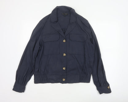 Phase Eight Women's Navy UK 16 Button Utility Cardigan Jacket Collared