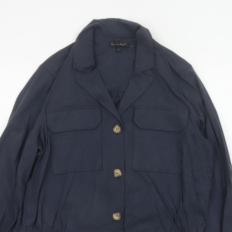 Phase Eight Women's Navy UK 16 Button Utility Cardigan Jacket Collared