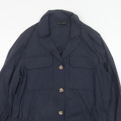 Phase Eight Women's Navy UK 16 Button Utility Cardigan Jacket Collared