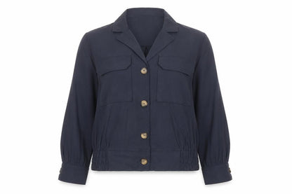 Phase Eight Women's Navy UK 16 Button Utility Cardigan Jacket Collared
