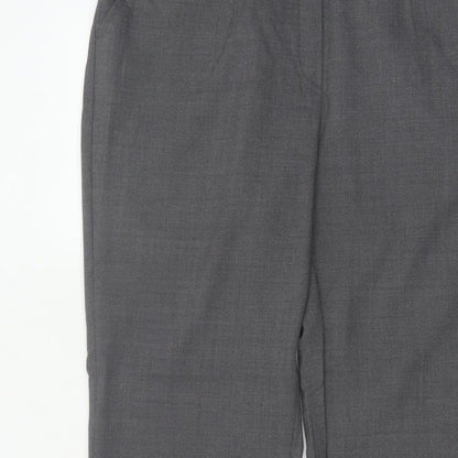 Michele Women Grey UK 14 Wool Blend Straight Leg Tailored Trousers