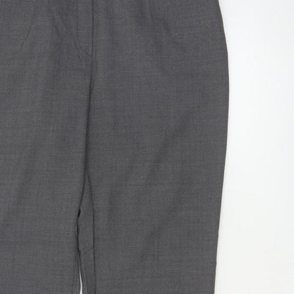 Michele Women Grey UK 14 Wool Blend Straight Leg Tailored Trousers