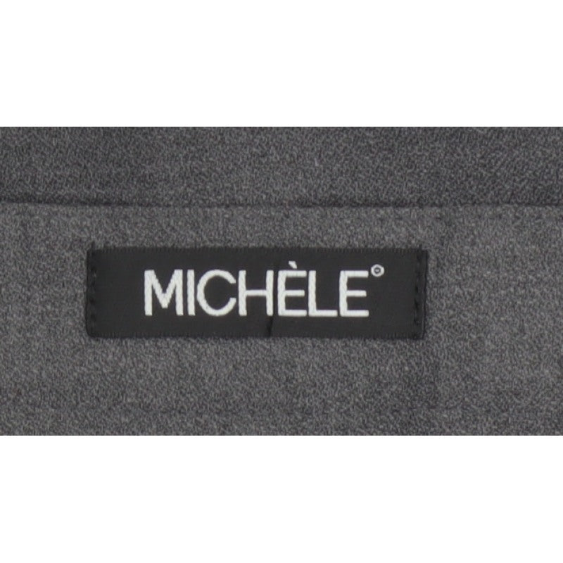 Michele Women Grey UK 14 Wool Blend Straight Leg Tailored Trousers