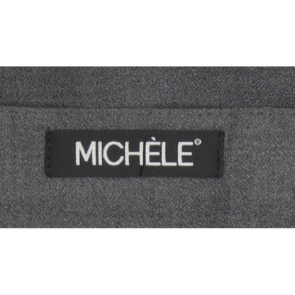 Michele Women Grey UK 14 Wool Blend Straight Leg Tailored Trousers