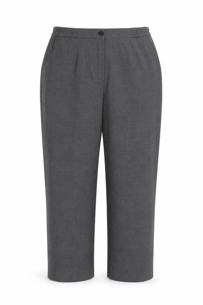 Michele Women Grey UK 14 Wool Blend Straight Leg Tailored Trousers