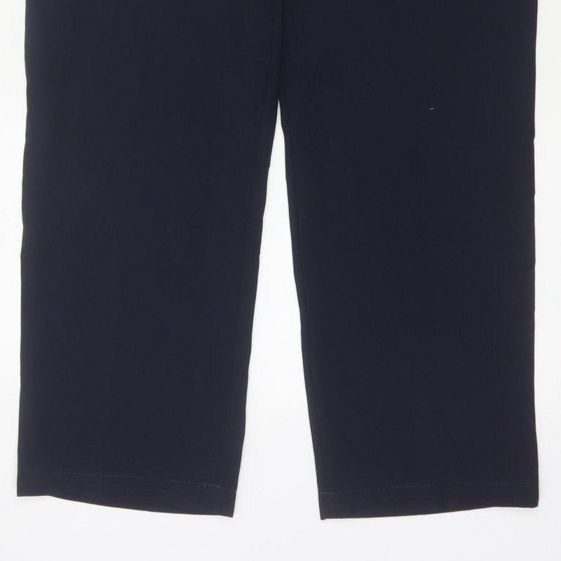 Mia Moda Women’s Navy Size 14 Straight Leg Elastic Waist Dress Trousers