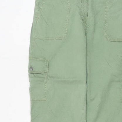 Marks & Spencer Women Green Size 16 Cargo Tapered Trousers