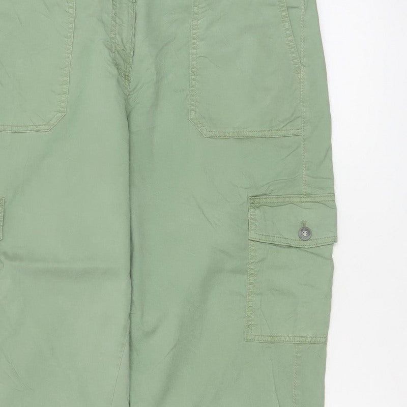 Marks & Spencer Women Green Size 16 Cargo Tapered Trousers