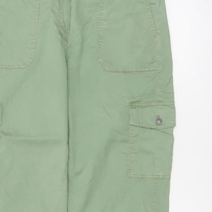Marks & Spencer Women Green Size 16 Cargo Tapered Trousers