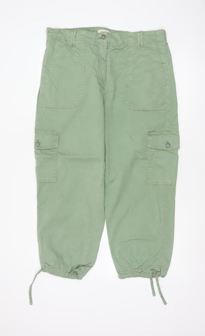 Marks & Spencer Women Green Size 16 Cargo Tapered Trousers