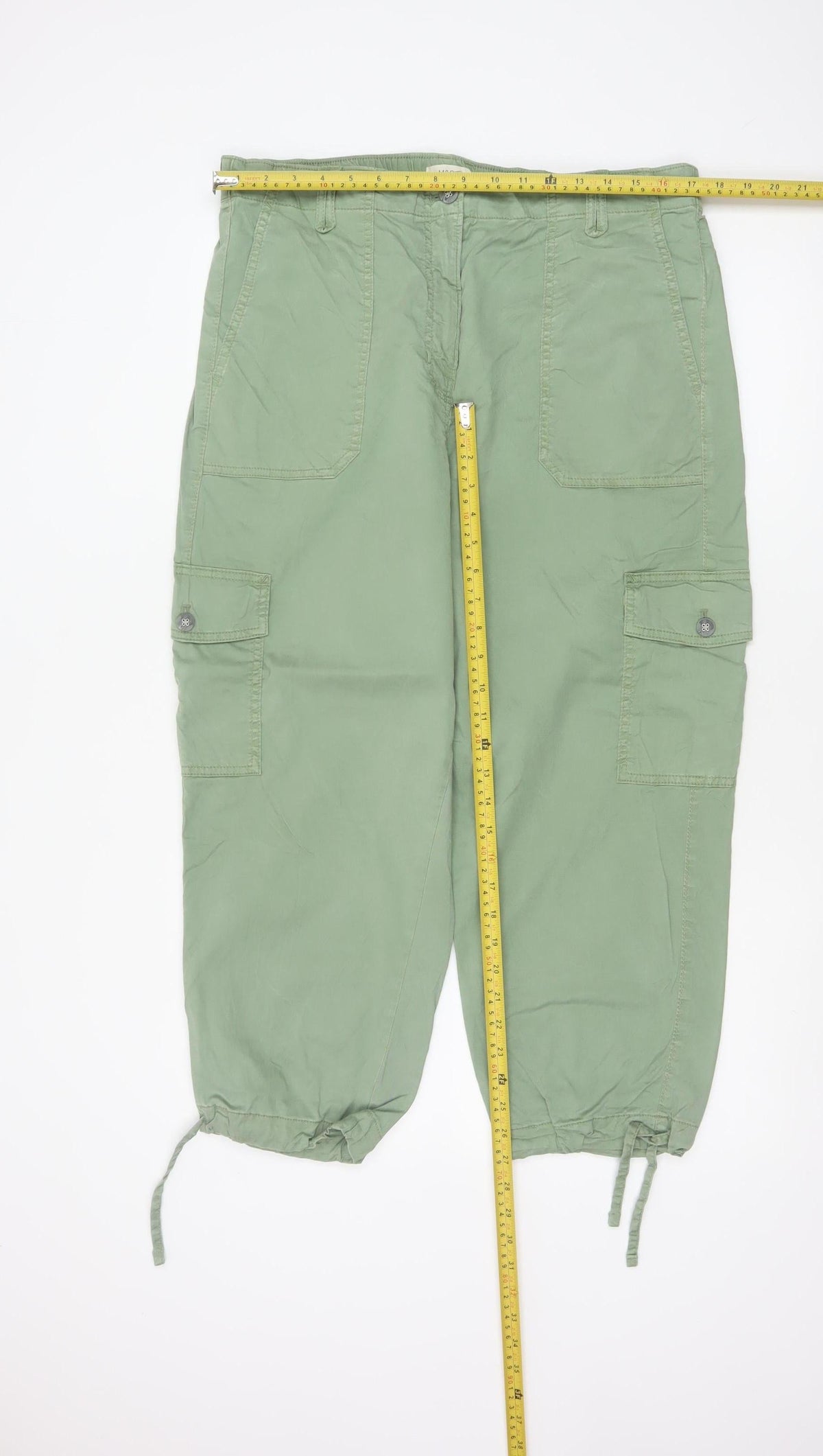 Marks & Spencer Women Green Size 16 Cargo Tapered Trousers