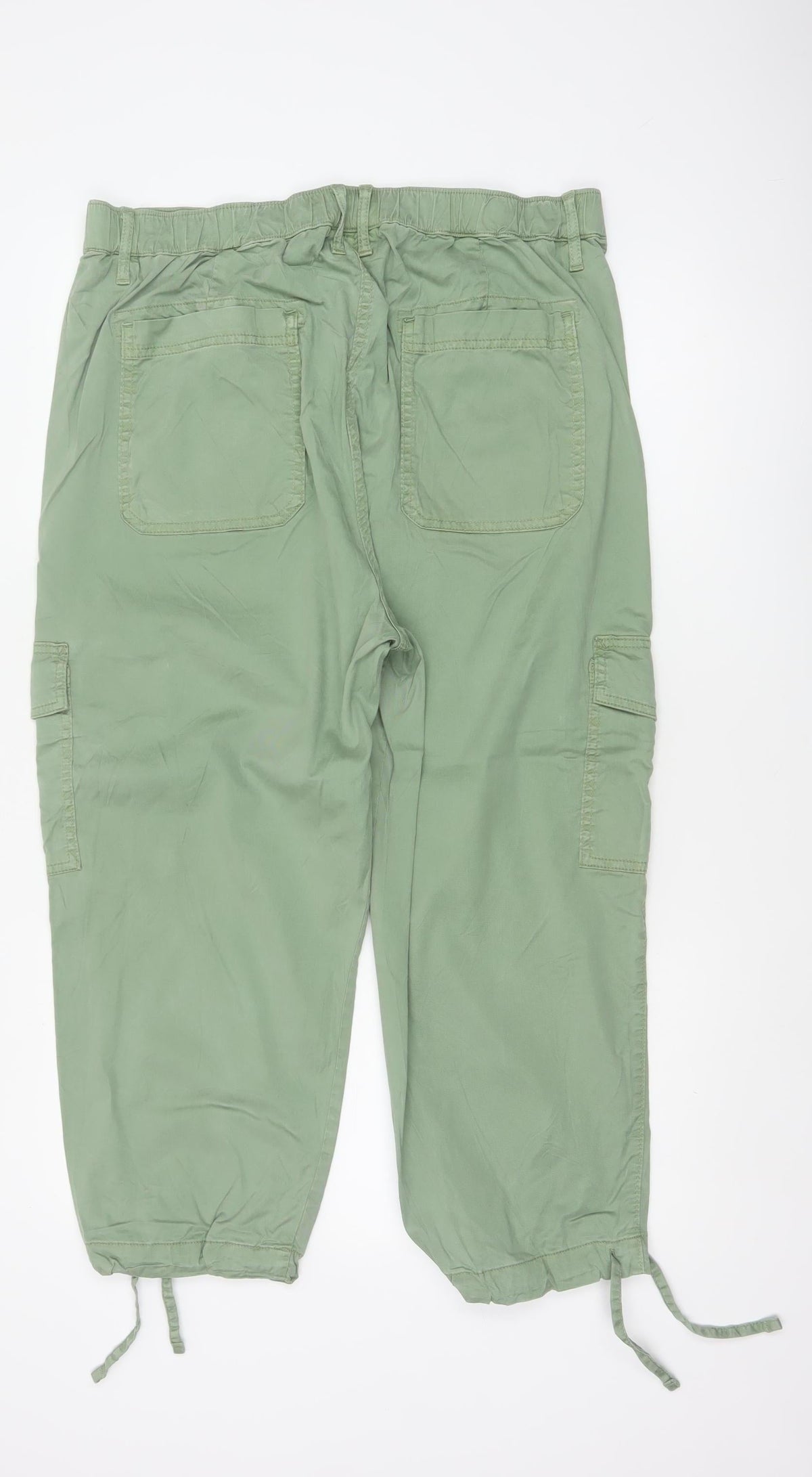 Marks & Spencer Women Green Size 16 Cargo Tapered Trousers