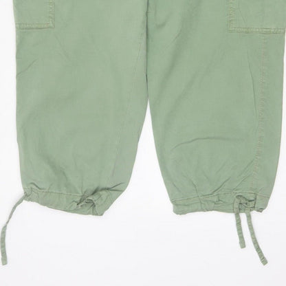 Marks & Spencer Women Green Size 16 Cargo Tapered Trousers