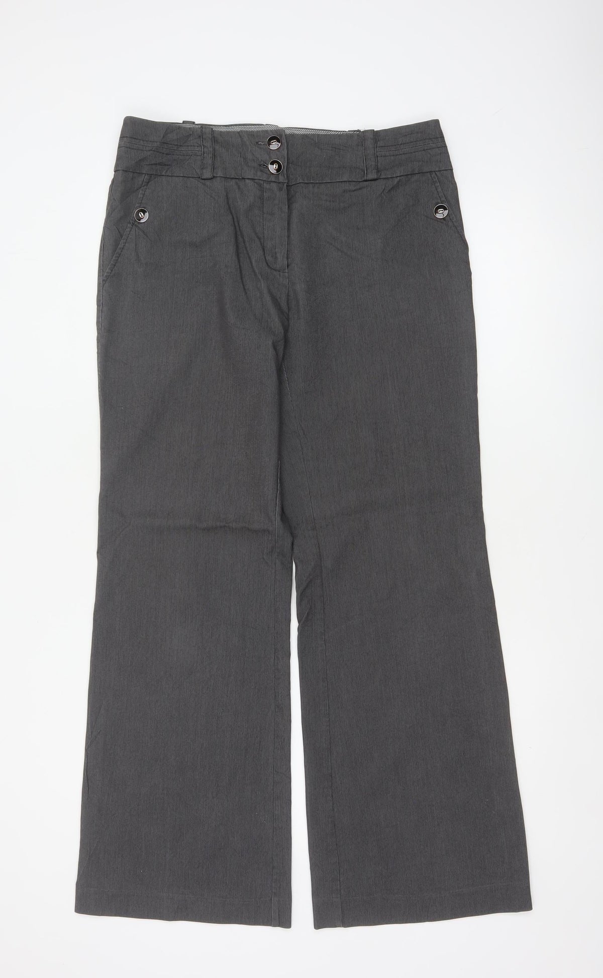 Principles Ben de Lisi Women’s Grey Pinstripe Wide Leg Trousers UK 12