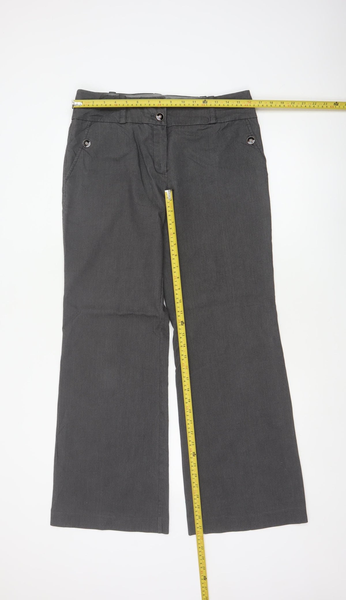 Principles Ben de Lisi Women’s Grey Pinstripe Wide Leg Trousers UK 12