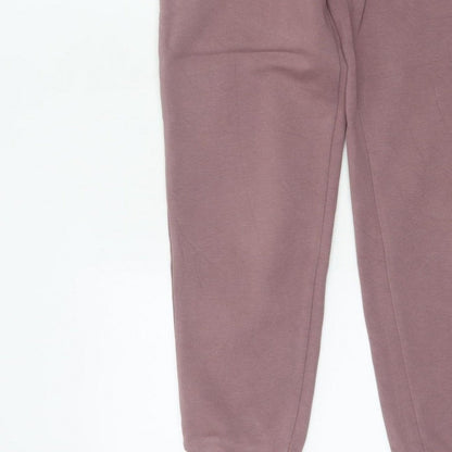 Adidas Women Pink UK 6 Jogger Sweatpants Cotton Blend Logo Pockets
