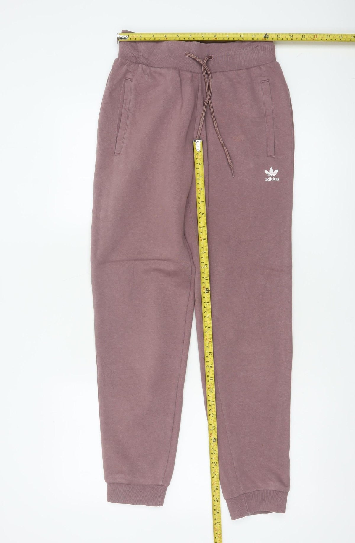 Adidas Women Pink UK 6 Jogger Sweatpants Cotton Blend Logo Pockets