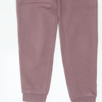 Adidas Women Pink UK 6 Jogger Sweatpants Cotton Blend Logo Pockets