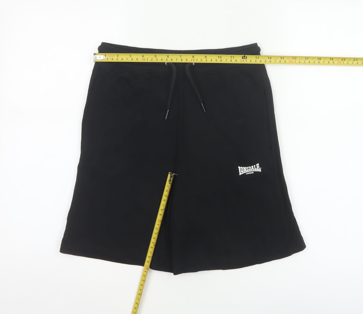 Lonsdale Boys Black 11-12 Years Sweat Shorts Cotton Drawstring Pockets