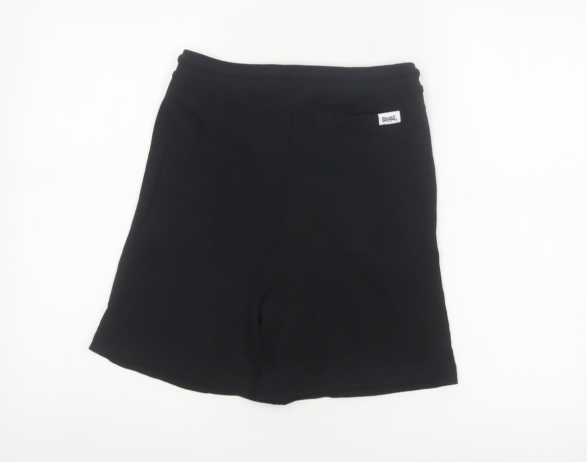 Lonsdale Boys Black 11-12 Years Sweat Shorts Cotton Drawstring Pockets