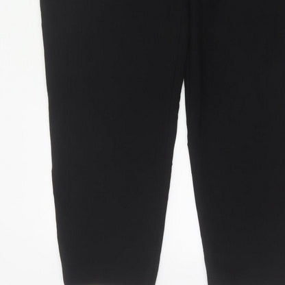 Zara Women's Black UK 12 High Rise Tapered Tailored Trousers