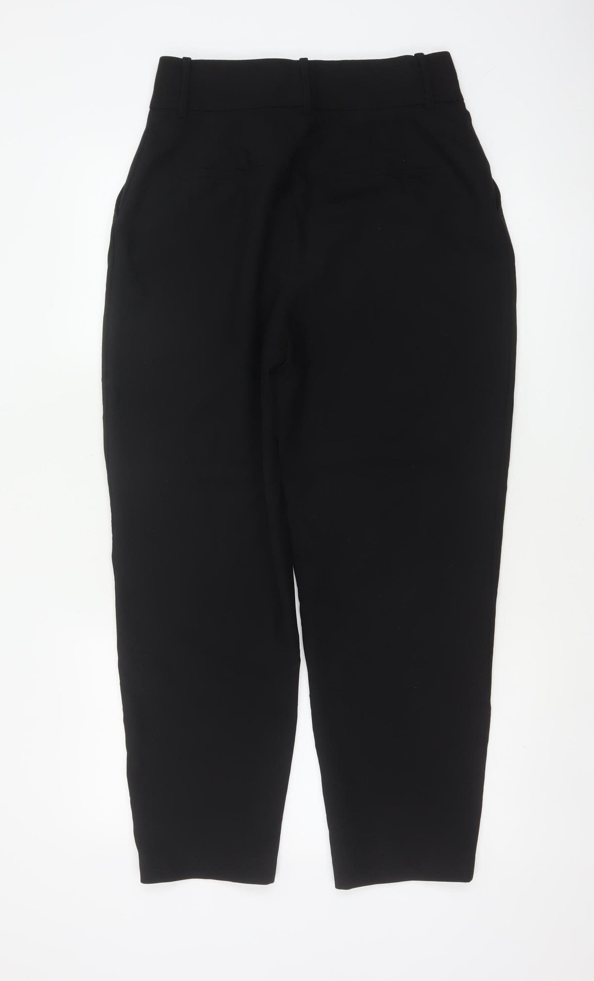 Zara Women's Black UK 12 High Rise Tapered Tailored Trousers