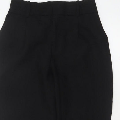 Zara Women's Black UK 12 High Rise Tapered Tailored Trousers