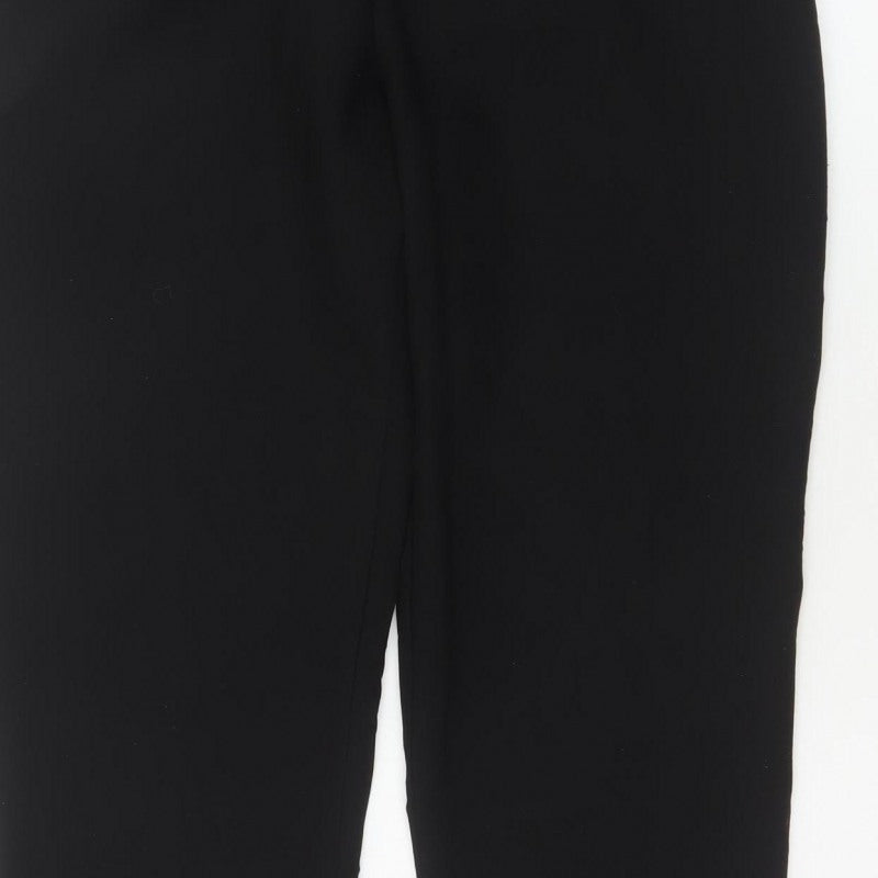 Zara Women's Black UK 12 High Rise Tapered Tailored Trousers