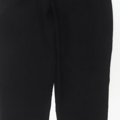 Zara Women's Black UK 12 High Rise Tapered Tailored Trousers